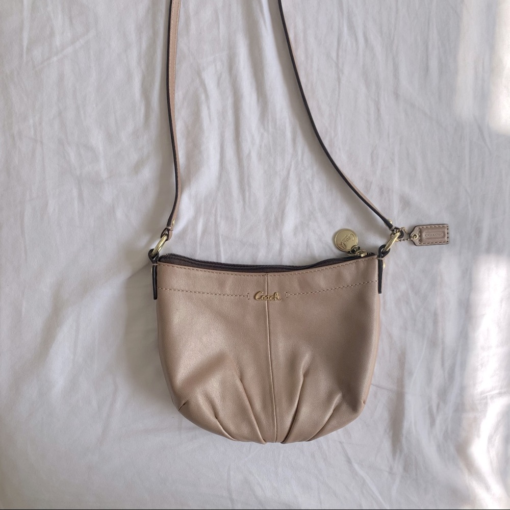 Coach Rosegold Metallic Blush Crossbody Bag